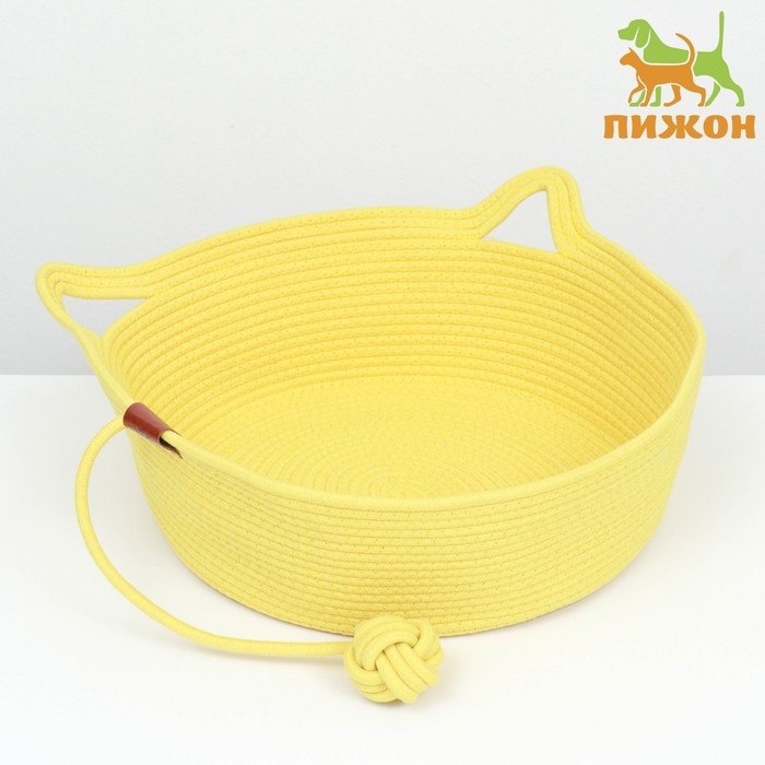 Экологичный лежак  для животных  (хлопок+рогоз),  45 х 37 х 16 см, вес до 25 кг, жёлтая Экологичный лежак  для животных  (хлопок+рогоз),  45 х 37 х 16 см, вес до 25 кг, жёлтая