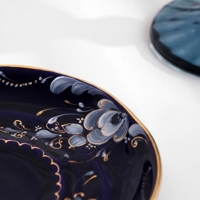 Блюдце Блюдце "Яна", d-13см, кобальтовая глазурь