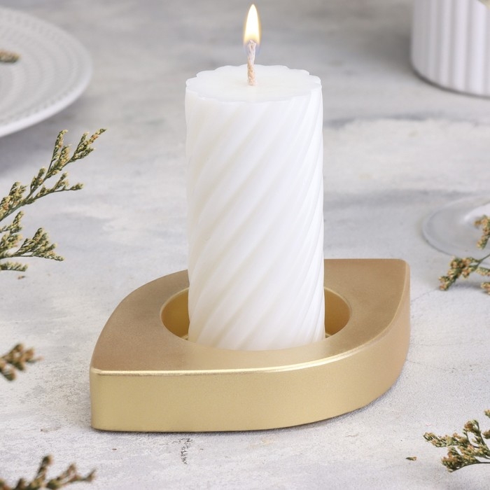 Подсвечник Подсвечник "Глаз. Мрамор" из гипса, 14,5х9,5х2см,золото