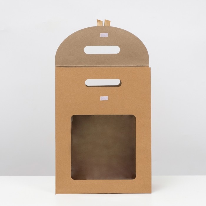 Коробка-пакет, крафтовая, с окном, 32 х 23 х 11 см Коробка-пакет, крафтовая, с окном, 32 х 23 х 11 см