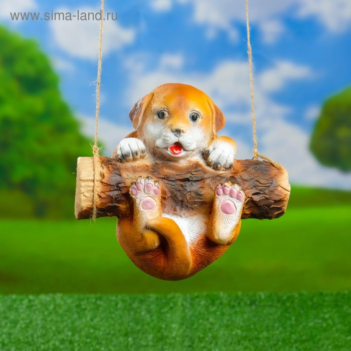 Подвесной декор Подвесной декор "Щенок на бревне", 21х13х18см