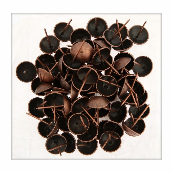 Гвозди ТУНДРА, декоративные, обивочные, 25х39 мм, медь, 100 шт Гвозди ТУНДРА, декоративные, обивочные, 25х39 мм, медь, 100 шт