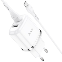 Сетевое зарядное устройство Hoco N4, 2 USB - 2.4 А, кабель microUSB 1 м, белый