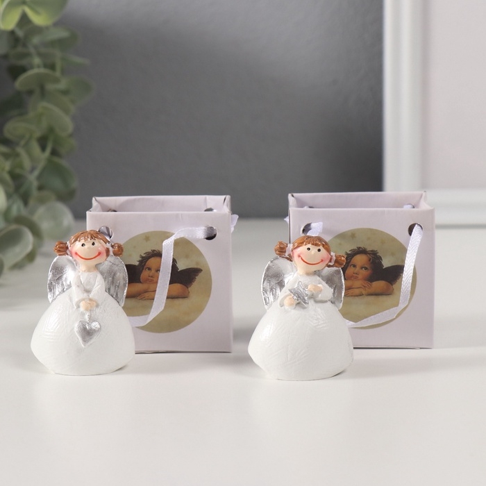 Сувенир полистоун Сувенир полистоун "Девочка ангел с двуми хвостиками" МИКС 2,6х4х5,5 см