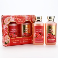 Подарочный набор косметики Peony raspberry, гель для душа и пена для ванны 2 х 295 мл, FLORAL & BEAUTY by URAL LAB