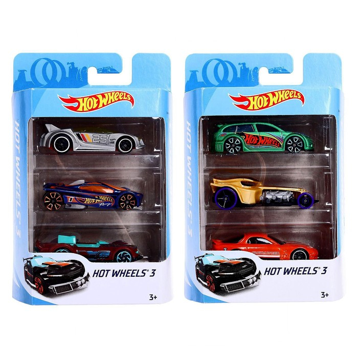 Набор машинок Hot Wheels, в наборе - 3 шт, МИКС Набор машинок Hot Wheels, в наборе - 3 шт, МИКС