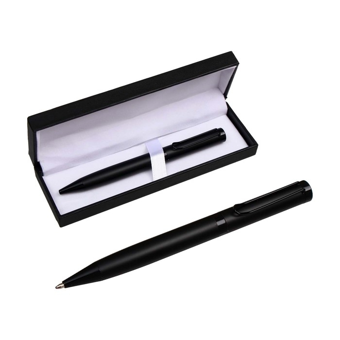 Ручка подарочная, шариковая "Тавали" в кожзам футляре поворотная Тавали корпус черный