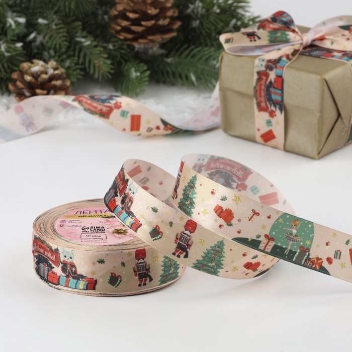 Лента атласная «Щелкунчик», 25 мм, 23 ± 1 м Лента атласная «Щелкунчик», 25 мм, 23 ± 1 м