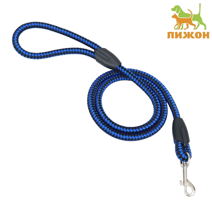 Поводок круглый Поводок круглый "Рябь", 120 х 1,2 см, сине-чёрный