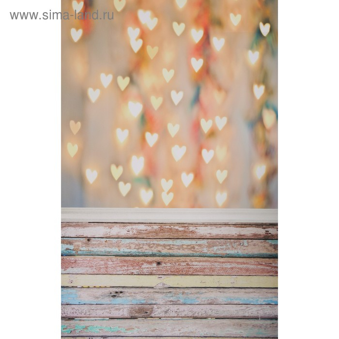 Фотофон винил Фотофон винил "Светящиеся сердца" стена+пол 80х125 см