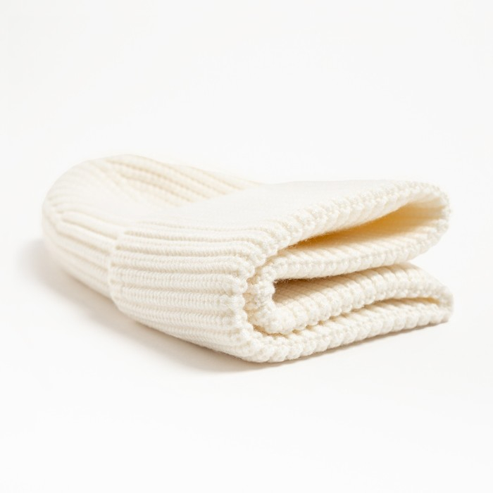 Шапка женская MINAKU с отворотом, размер 54-56, цвет экрю