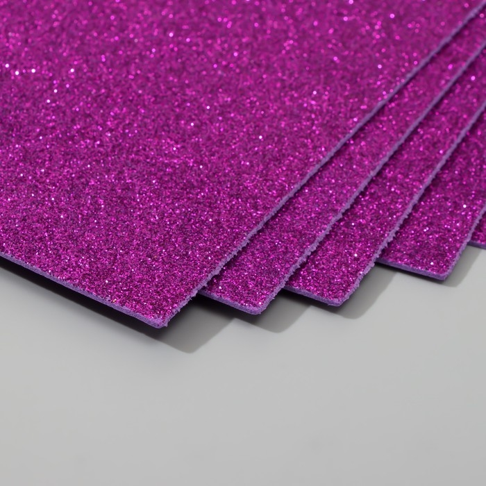 Набор глиттерного фоамирана (5 листов) 2 мм, 20х30 см, фиолетовый Набор глиттерного фоамирана (5 листов) 2 мм, 20х30 см, фиолетовый
