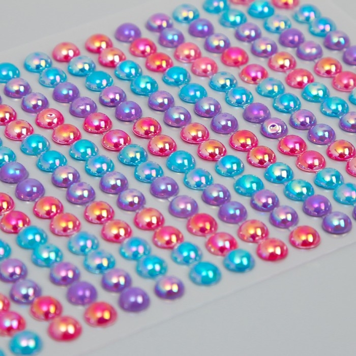 Наклейка пластик стразы Наклейка пластик стразы "Градиент розово-голубой" 24,6х10 см