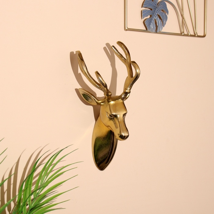 Настенное панно  Настенное панно "Олень" алюминий 13х10х24 см