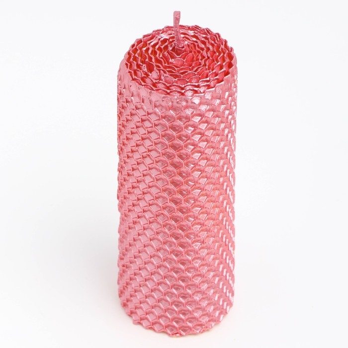 Свеча из вощины, 4,5х4,5х12,5 см, фуксия металлик Свеча из вощины, 4,5х4,5х12,5 см, фуксия металлик