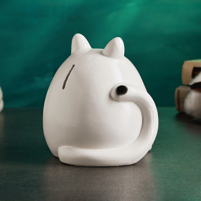 Копилка Копилка "Круглый кот с сердцем" белый, 14см