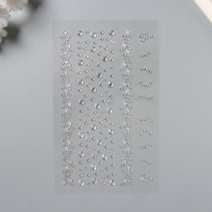 Наклейка пластик стразы Наклейка пластик стразы "Звёздная дорога" серебро 22,5х11,5 см