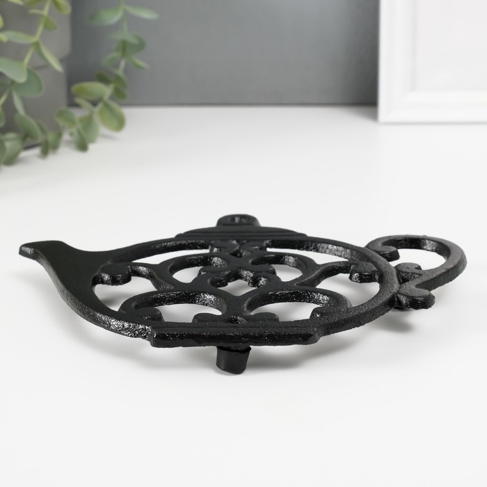 Сувенир чугун подставка  Сувенир чугун подставка "Чайник с сердечком" 20х15х1,5 см