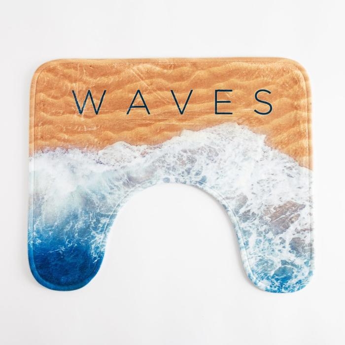 Коврик для ванной Этель Коврик для ванной Этель "Waves", 50х40 см, велюр