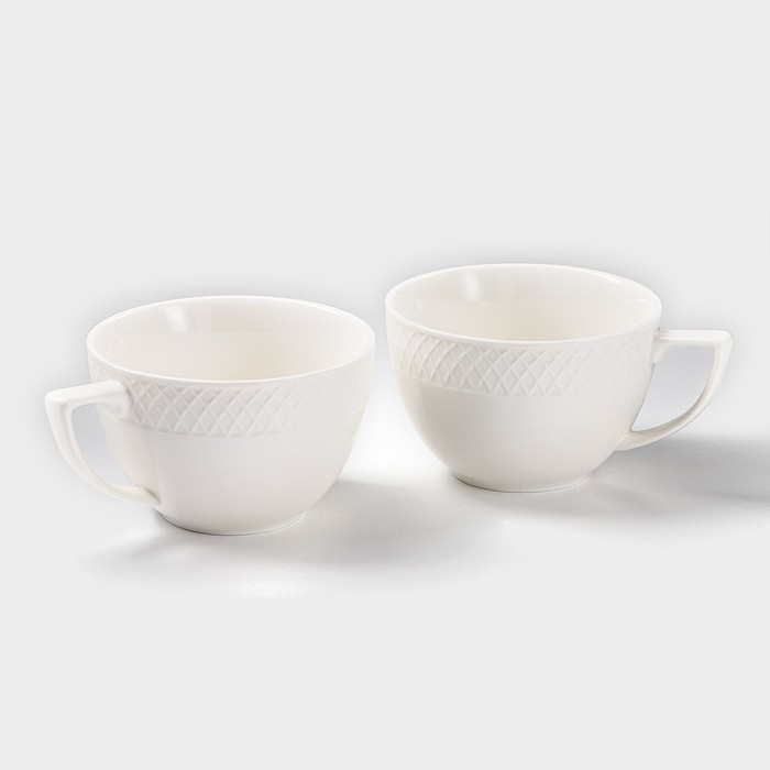 Набор кружек фарфоровых Wilmax &laquo;Юлия Высоцкая&raquo;, 2 предмета: 500 мл, цвет белый