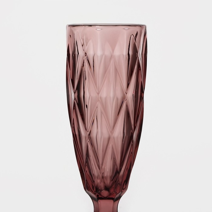 Бокал для шампанского стеклянный Magistro «Круиз», 160 мл, 7×20 см, цвет розовый Бокал для шампанского стеклянный Magistro «Круиз», 160 мл, 7×20 см, цвет розовый