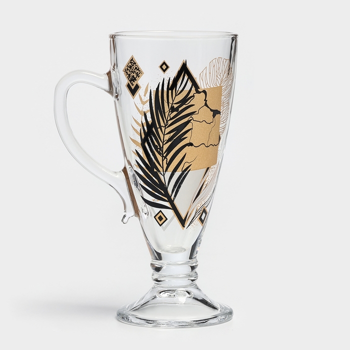 Кружка стеклянная для чая/кофе &laquo;Золотой гербарий&raquo;, 250 мл