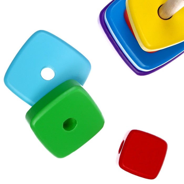 Пирамидка деревянная маленькая «Квадрат» Пирамидка деревянная маленькая «Квадрат»