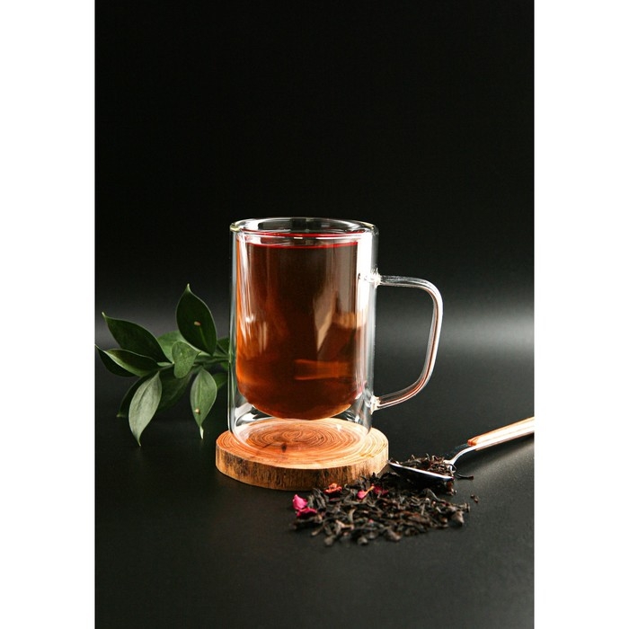 Кружка стеклянная с двойными стенками Magistro «Дуо», 300 мл, 12×9×11 см Кружка стеклянная с двойными стенками Magistro «Дуо», 300 мл, 12×9×11 см