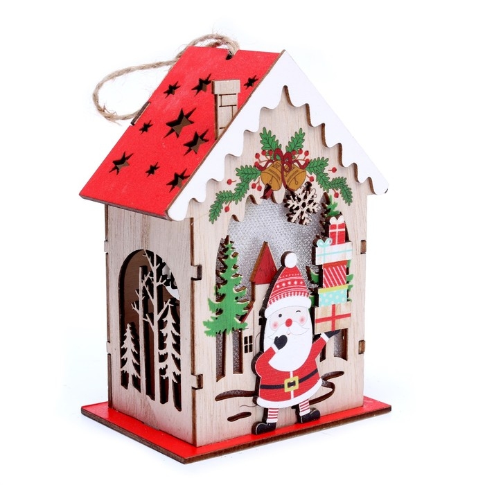 Новогодний декор с подсветкой «Дед Мороз с подарками» 9 × 6 × 12,5 см Новогодний декор с подсветкой «Дед Мороз с подарками» 9 × 6 × 12,5 см