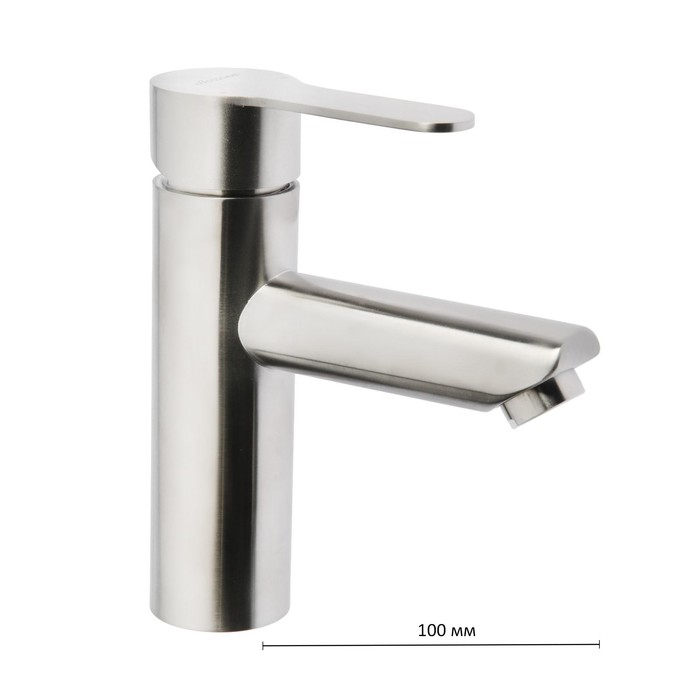 Смеситель для раковины Accoona A96103, однорычажный, с гайкой, нержавеющая сталь, сатин Смеситель для раковины Accoona A96103, однорычажный, с гайкой, нержавеющая сталь, сатин
