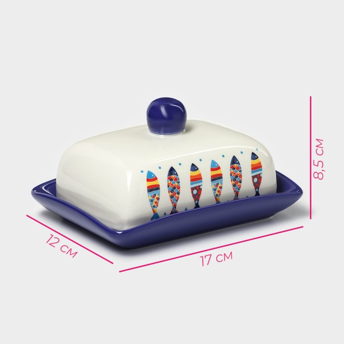 Маслёнка Доляна «Емеля», 17×12×8,5 см, цвет белый Маслёнка Доляна «Емеля», 17×12×8,5 см, цвет белый