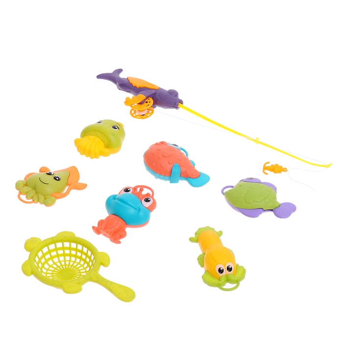 Рыбалка «Волна океана», 6 рыбок, удочка, сачок, МИКС Рыбалка «Волна океана», 6 рыбок, удочка, сачок, МИКС