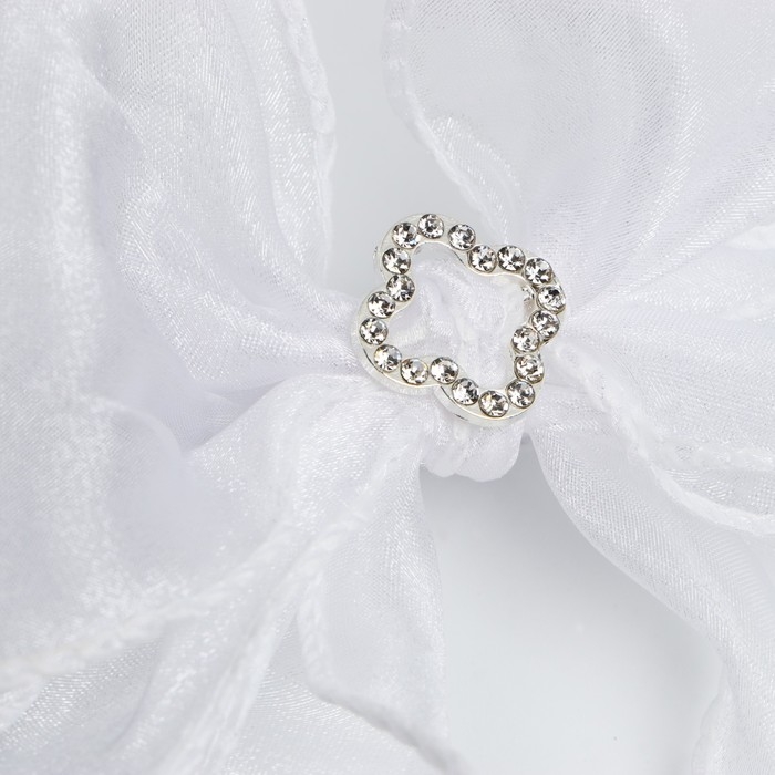 Выпускной. Бант для волос на резинке, белый, 6х25 см, Кошечка Мари