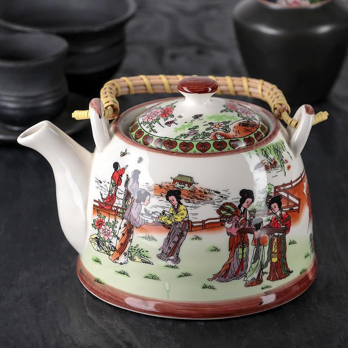 Чайник керамический заварочный с металлическим ситом «Парк», 900 мл Чайник керамический заварочный с металлическим ситом «Парк», 900 мл