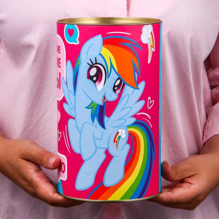 Копилка металлическая, 20,5 см х 12 см х 12 см, XXL Копилка металлическая, 20,5 см х 12 см х 12 см, XXL "На маленькие и большие мечты", My Little Pony
