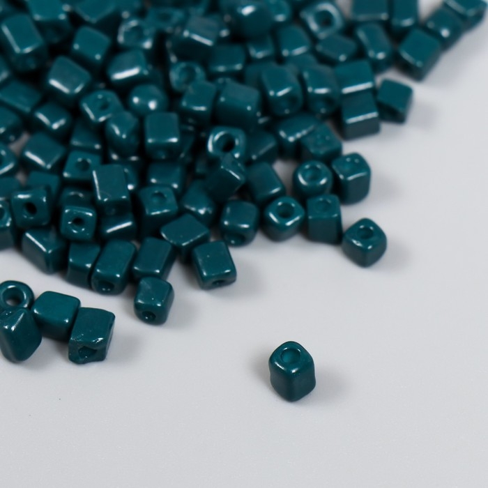 Бисер кубический стекло 4х4 мм  Бисер кубический стекло 4х4 мм "Серо-синий" набор 20 гр
