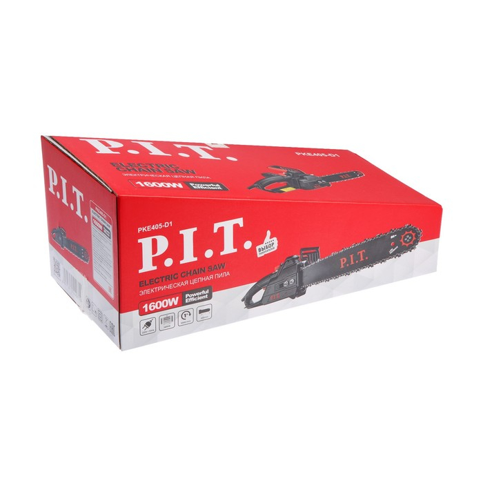 Пила цепная P.I.T. PKE405-D1, электрическая, 1600 Вт, 16 Пила цепная P.I.T. PKE405-D1, электрическая, 1600 Вт, 16", шаг 3/8", паз 1.3 мм, 59 звеньев