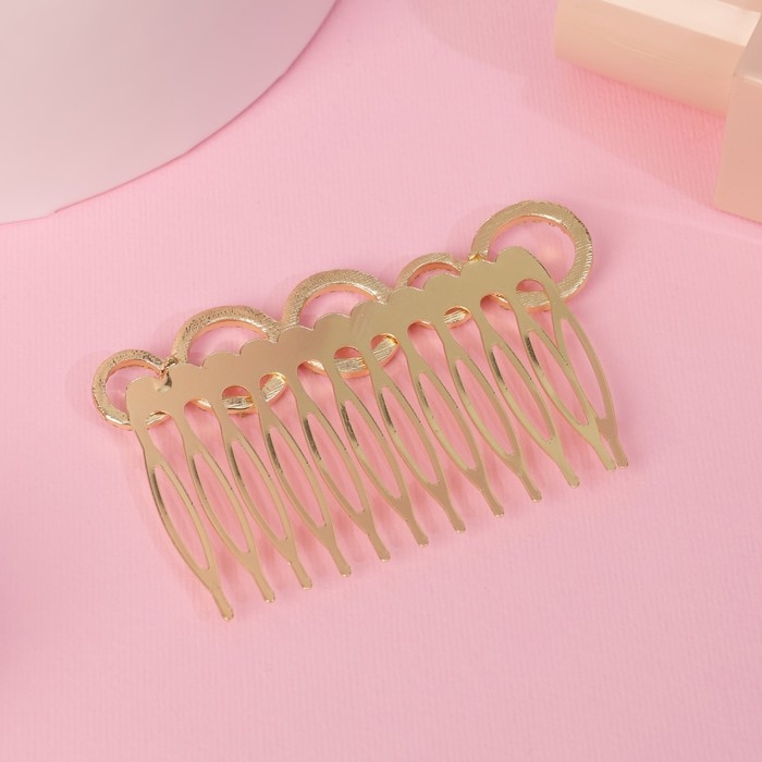 Гребень для волос "Либерти" круги блеск, 5х7 см, золото