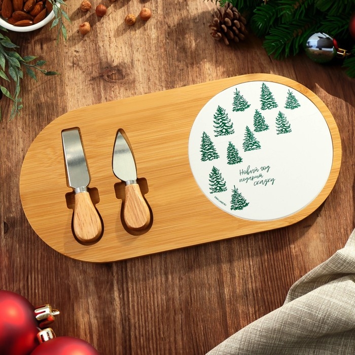 Новый год. Набор для подачи сыра «Новый год подарит сказку», 18 х 36 см Новый год. Набор для подачи сыра «Новый год подарит сказку», 18 х 36 см