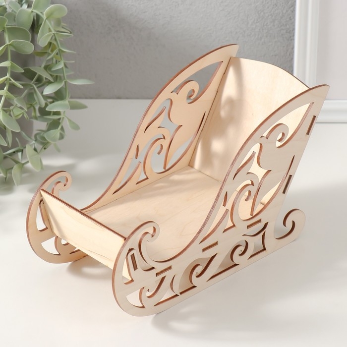 Шкатулка-сани  Шкатулка-сани "Новогодние" 22х9,5х13 см (набор 5 деталей)