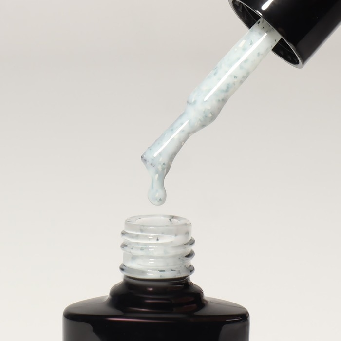 Гель лак для ногтей, «MILK POTAL», 3-х фазный, 8мл, LED/UV, цвет белый/серебристый (01)