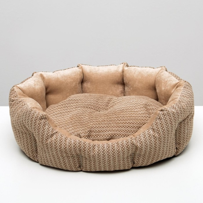 Лежанка для животных,мебельная ткань, холлофайбер, 50 х  40 х 15 см, микс цветов Лежанка для животных,мебельная ткань, холлофайбер, 50 х  40 х 15 см, микс цветов