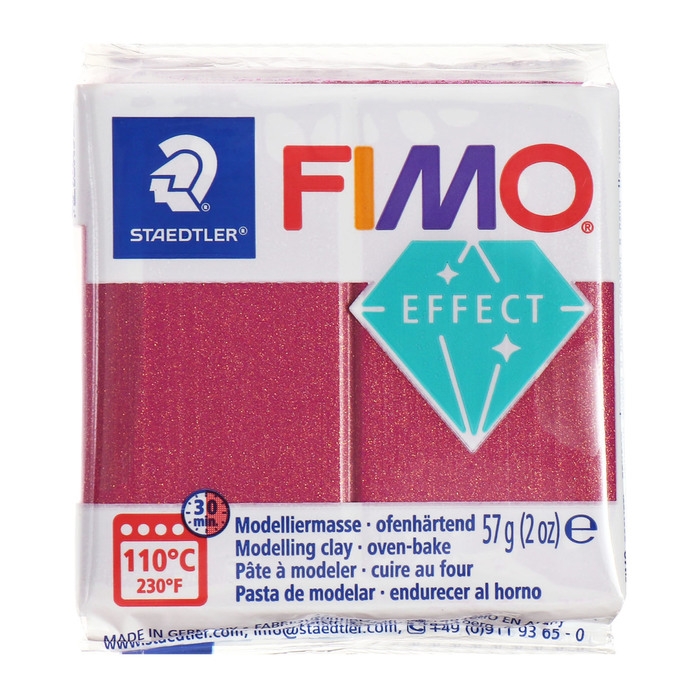 Пластика-полимерная глина запекаемая 57г FIMO effect бордовый металлик 8010-21 Пластика-полимерная глина запекаемая 57г FIMO effect бордовый металлик 8010-21