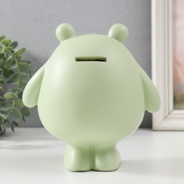 Копилка полистоун Копилка полистоун "Пухлый зеленый мишка" 16х11х16,5 см