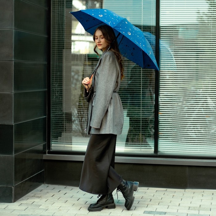 Зонт женский механический «Космос», 8 спиц, d=95, цвет тёмно-синий Зонт женский механический «Космос», 8 спиц, d=95, цвет тёмно-синий