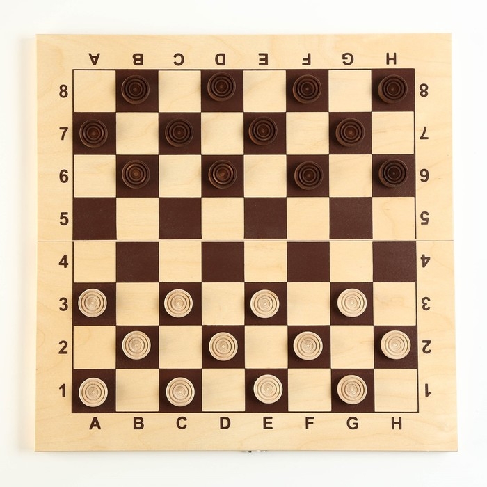 Шашки деревянные, настольная игра, с доской 43 х 43 см, с подклейкой, d-2.8 см Шашки деревянные, настольная игра, с доской 43 х 43 см, с подклейкой, d-2.8 см