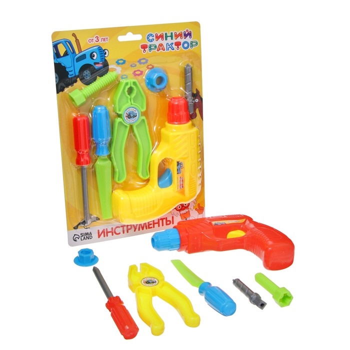 Набор инструментов Синий Трактор, 7 предметов, цвет МИКС Набор инструментов Синий Трактор, 7 предметов, цвет МИКС