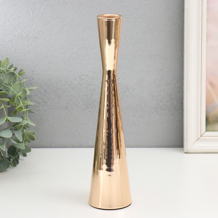 Подсвечник металл на 1 свечу  Подсвечник металл на 1 свечу "Песочные часы" d=3 см золото 6х29 см