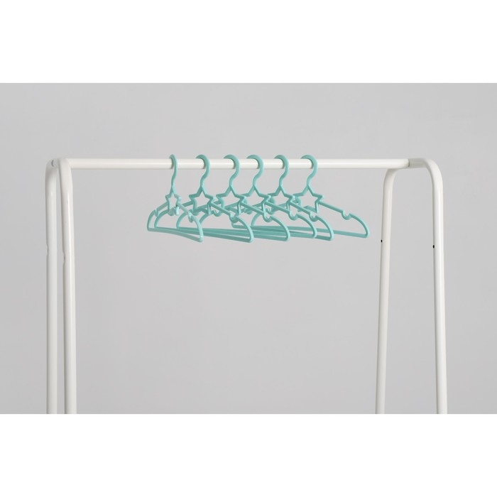 Плечики - вешалки для одежды Доляна «Звезда», 26,5×13,5 см, 6 шт, детские, цвет голубой