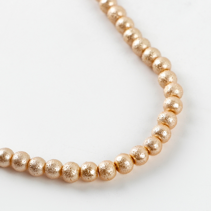 Бусины из стекла, набор 140 шт., размер 1 шт. — 6 мм, цвет золотой